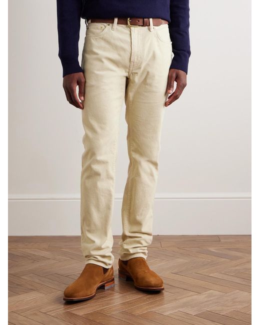 Sid Mashburn Natural Slim-Fit Straight-Leg Garment-Dyed Cotton-Corduroy Trousers for men