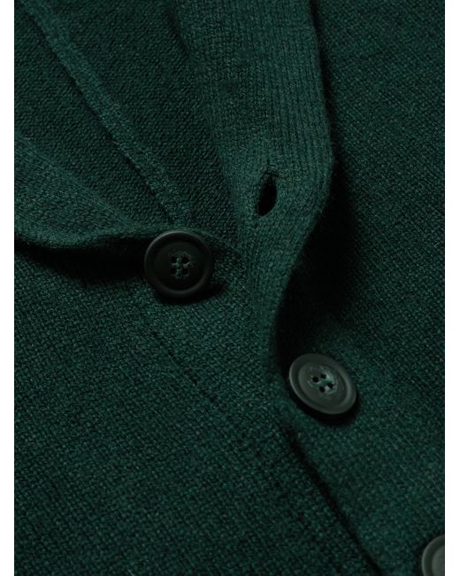 John Smedley Green Rockford Shawl-Collar Recycled-Cashmere And Merino Wool-Blend Cardigan for men