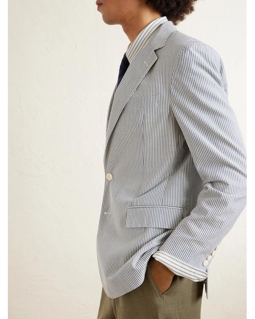 Polo Ralph Lauren Blue Striped Cotton-seersucker Suit Jacket for men