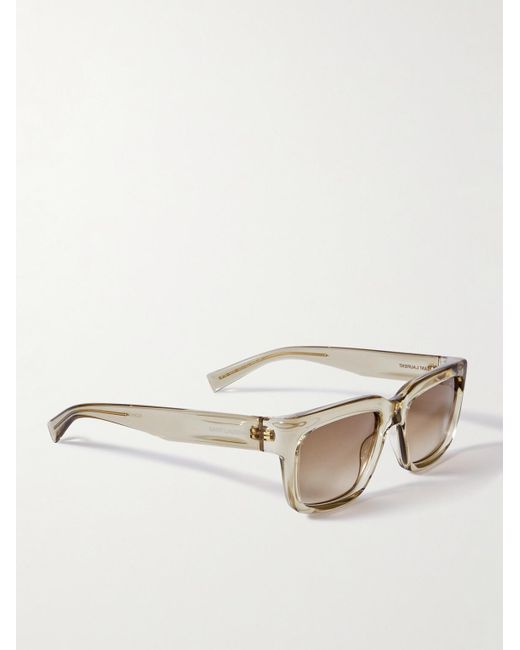 Saint Laurent Sonnenbrille mit eckigem Rahmen aus Azetat in Natural für Herren