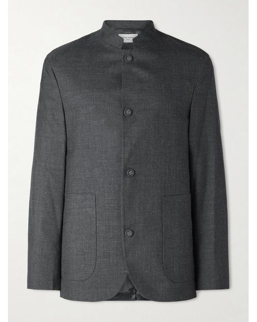 Officine Generale Black Meryl Virgin Wool, Silk And Linen-Blend Jacket for men