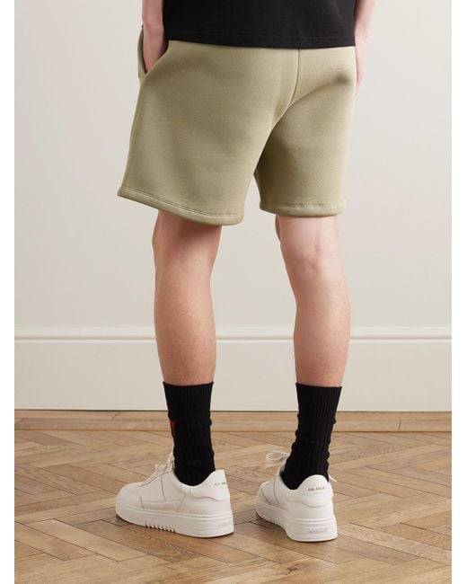 AMI Natural Straight-leg Logo-embossed Cotton-blend Jersey Drawstring Shorts for men
