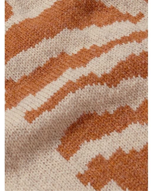 Kapital Brown 5g Intarsia Wool Sweater for men