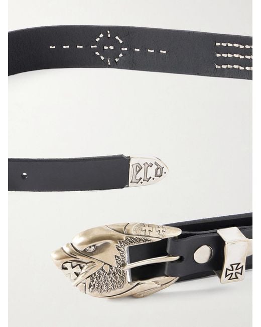 Enfants Riches Deprimes Metallic 3.8cm Double Eagle Studded Leather Belt for men