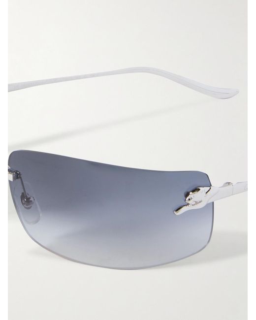 Cartier Rimless Square-Frame-Tone Sunglasses in Blue for Men | Lyst UK