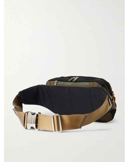 Master Piece Green Potential Leather-trimmed Cordura® Ballistic Nylon Belt Bag for men