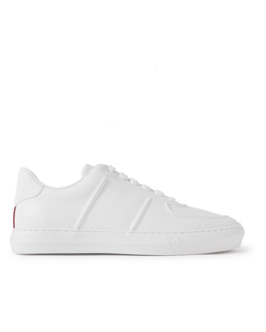 Moncler Neue York Logo-appliquéd Leather Sneakers in White for Men | Lyst