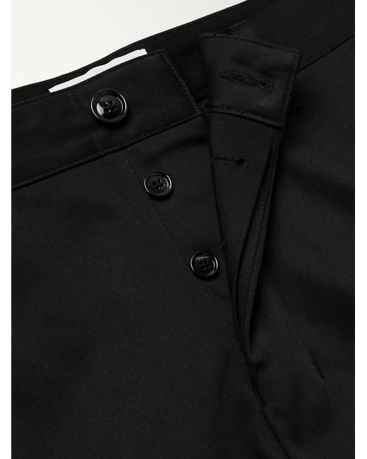 AMI Black Straight-Leg Cotton-Sateen Chinos for men