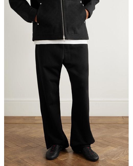 Gucci Black Rochelle Webbing-Trimmed Leather Sneakers for men