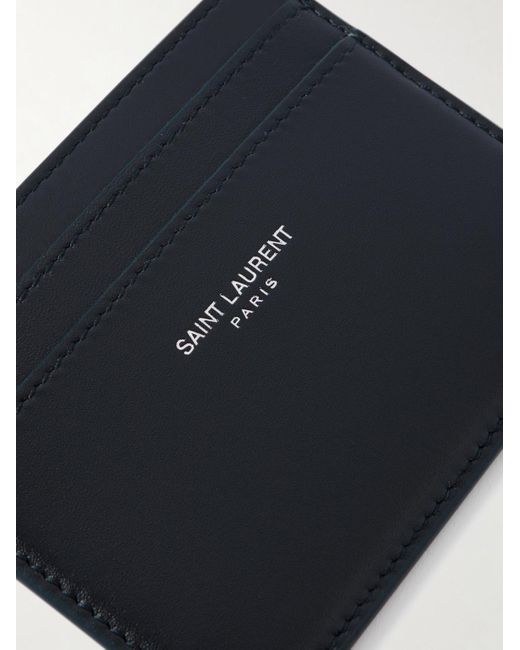 Saint Laurent Black Logo-print Leather Cardholder for men