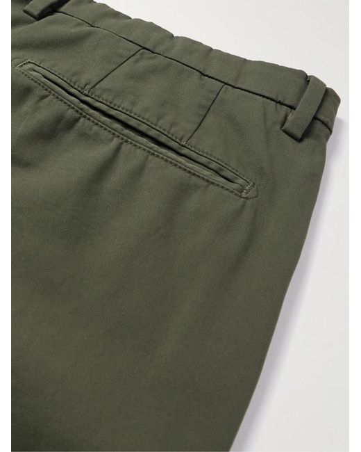 Boglioli Green Straight-Leg Cotton-Blend Twill Trousers for men