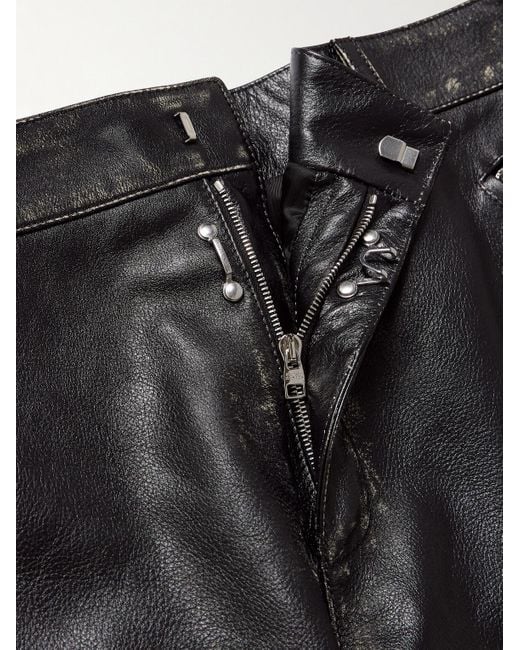 Alexander McQueen Schmal geschnittene Hose aus Leder mit Reißverschlüssen in Gray für Herren