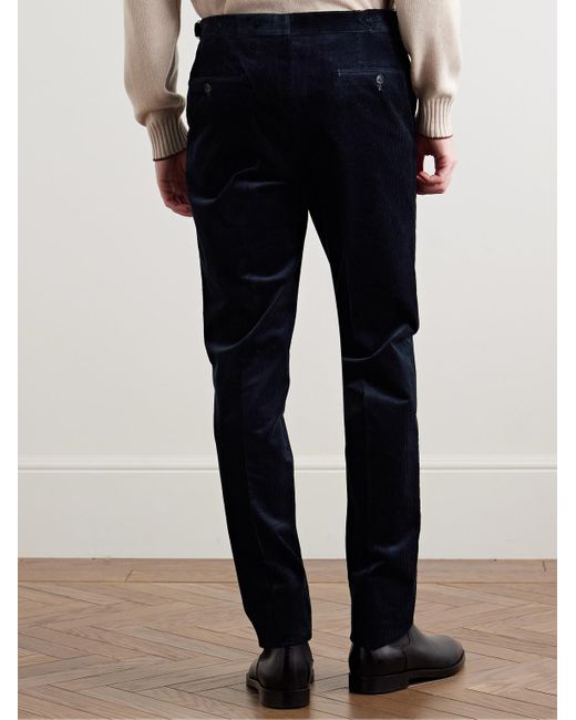 De Petrillo Schmal geschnittene Cordhose aus einer Baumwollmischung in Blue für Herren