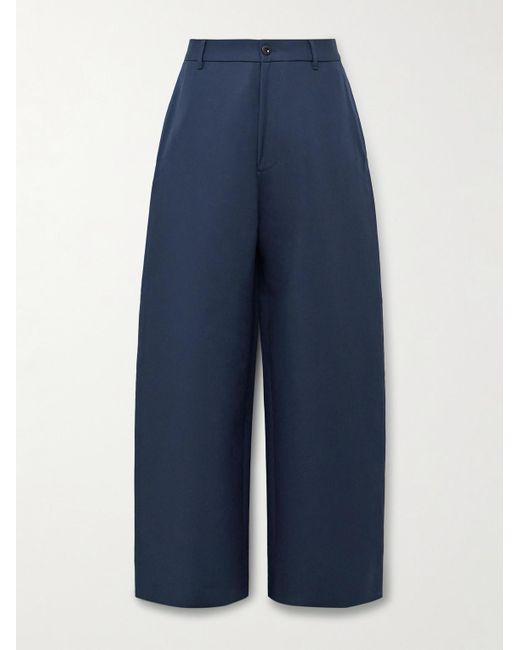 Acne Blue Plass Wide-Leg Cotton Trousers for men