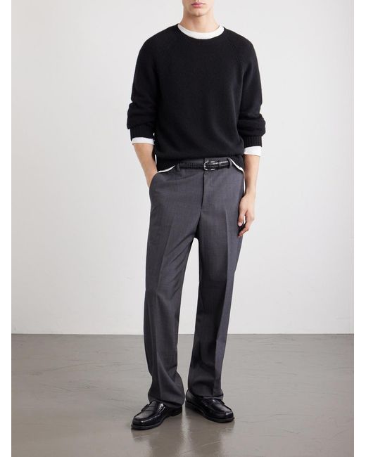 A.P.C. Gray Dylan Straight-leg Wool-blend Grain De Poudre Trousers for men