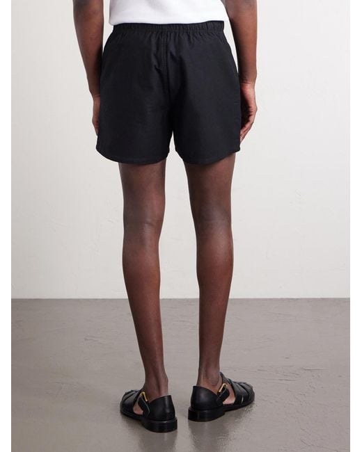 Bode Blue Field Straight-Leg Logo-Embroidered Cotton-Twill Shorts for men