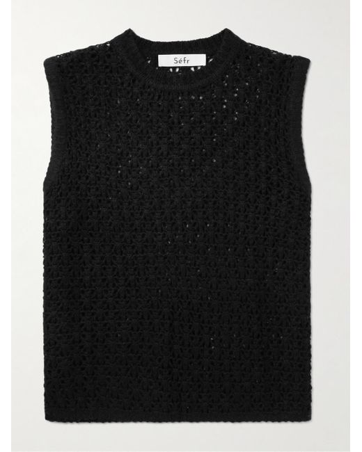 Séfr Black River Open-knit Cashmere Sweater Vest for men