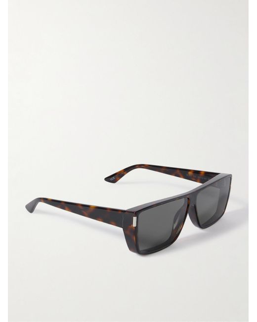 Saint Laurent Gray Rectangular-Frame Acetate Sunglasses for men