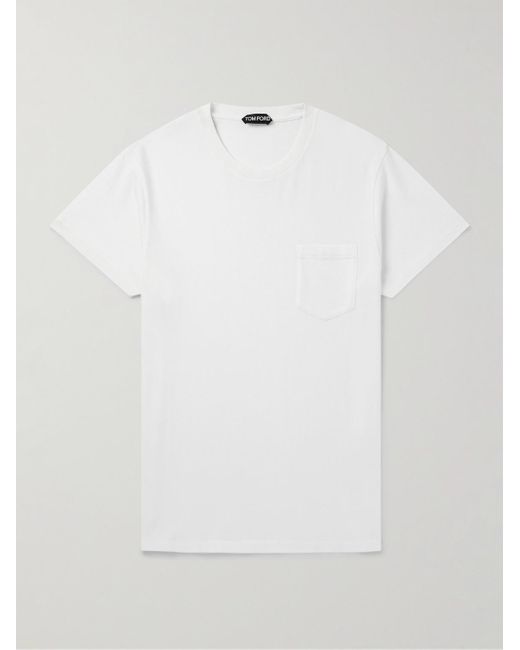Tom Ford White Slim-Fit Cold-Dyed Cotton T-Shirt for men