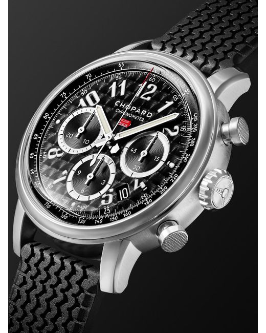 Chopard Black Mille Miglia Classic Automatic Chronograph 40.5mm Stainless Steel And Rubber Watch for men