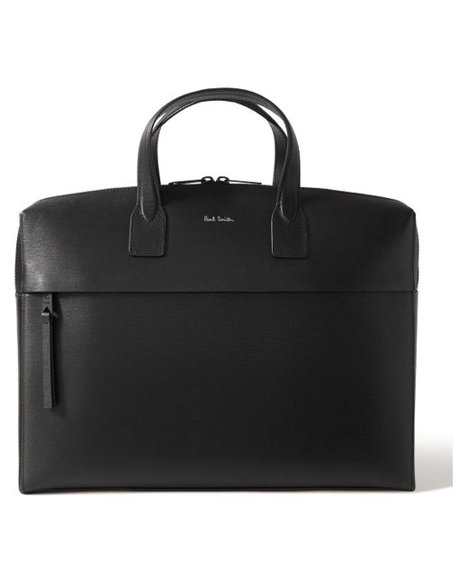 Paul Smith Black Logo-print Textured-leather Briefcase for men