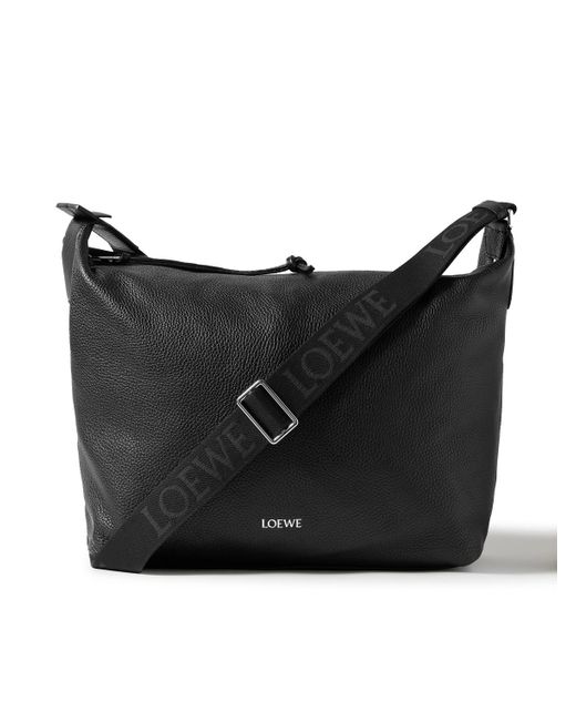 Loewe Black Cubi Full-Grain Leather Messenger Bag for men