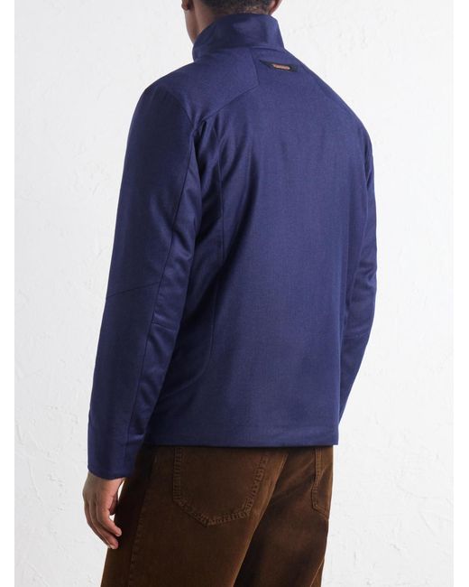 Sease Blue Padded Wool And Silk-Blend Jacket for men