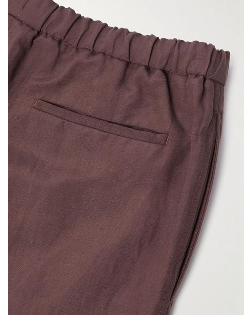 Loro Piana Purple Maryln Straight-Leg Linen And Silk-Blend Trousers for men