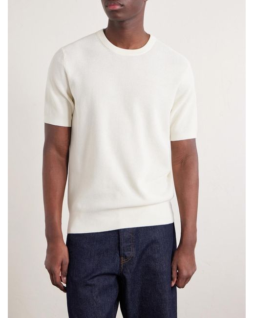 Hartford White Cotton-Piqué T-Shirt for men