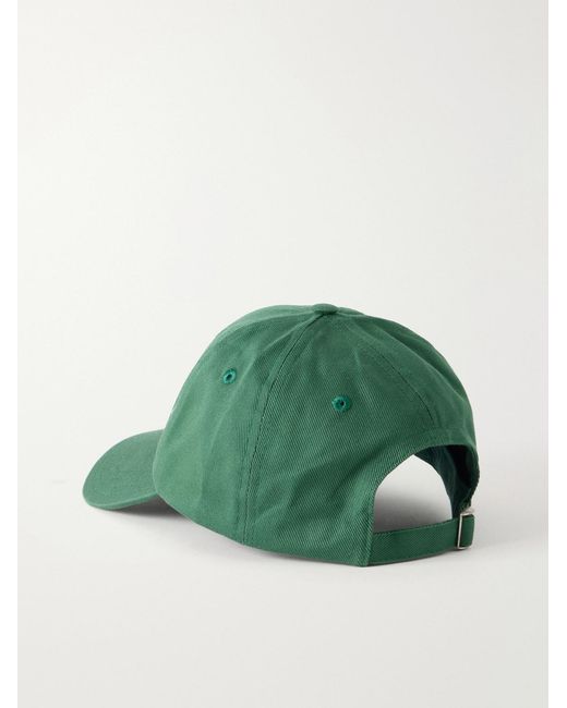 Drake's Green Embroidered Cotton-Twill Cap for men