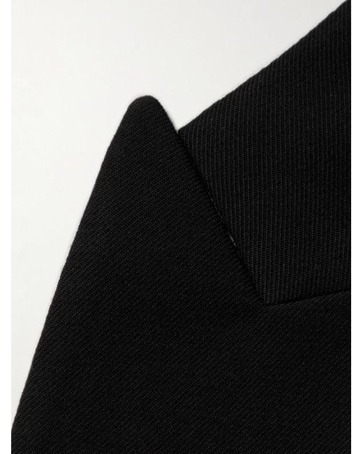 Saint Laurent Black Double-Breasted Wool-Gabardine Blazer for men