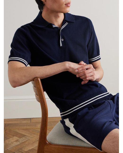 Mr P. Blue Tennis Organic Cotton Polo Shirt for men