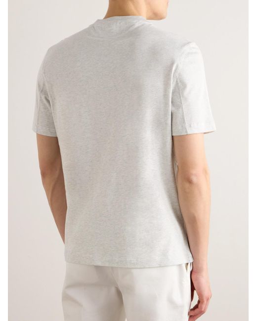 Brunello Cucinelli White Logo-print Cotton-jersey T-shirt for men