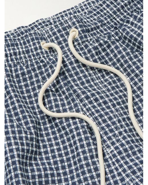 Loro Piana Blue Daneu Straight-leg Mid-length Checked Swim Shorts for men