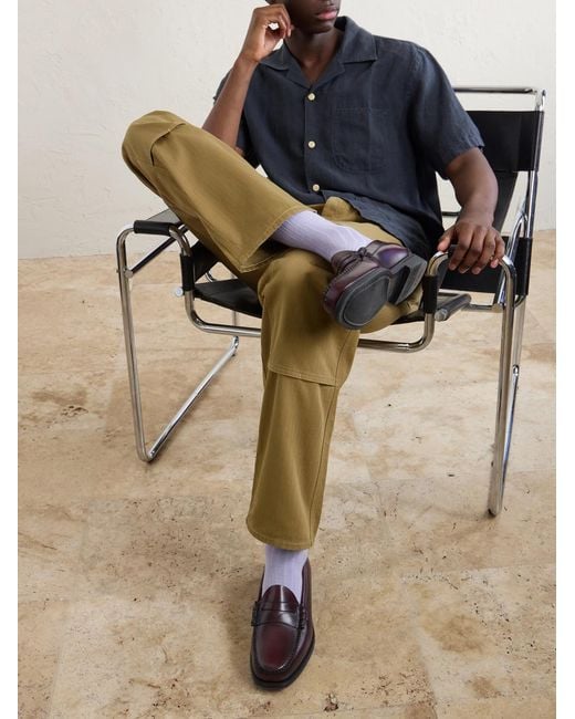 Drake's Natural Carpenter Straight-Leg Cotton Cargo Trousers for men