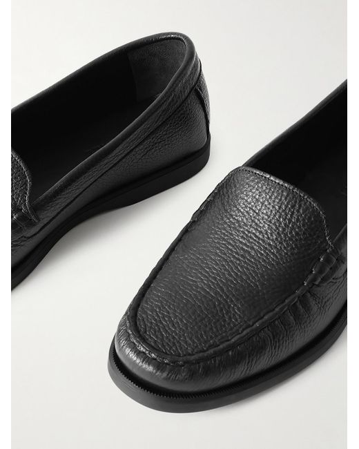 Saman Amel Black City Full-Grain Leather Loafers for men