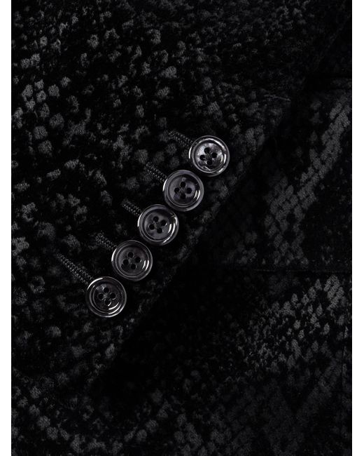 Tom Ford Black Atticus Cylinder Snake-effect Cotton-blend Velvet Tuxedo Jacket for men