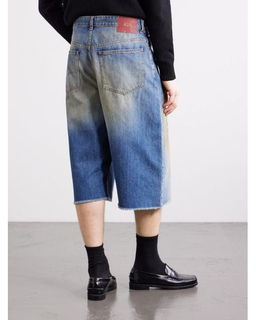 424 Blue Wide-Leg Lightweight Denim Short for men