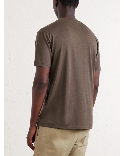 Tom Ford Gray Lyocell And Cotton-Blend T-Shirt for men
