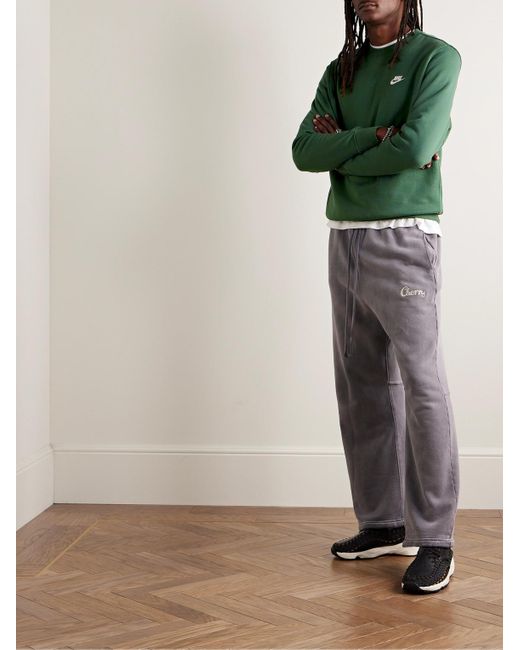 Nike Green Sportswear Club Logo-embroidered Cotton-blend Tech Fleece Sweatshirt for men