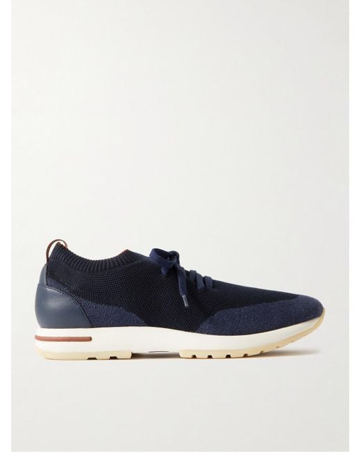 Loro Piana Blue 360 Flexy Walk Leather-Trimmed Knitted Wool Sneakers for men