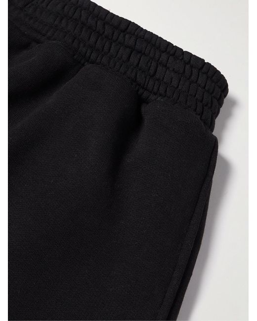 Adish Black Wide-leg Logo-embroidered Cotton-jersey Drawstring Shorts for men