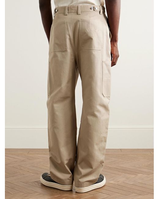 Givenchy Natural Wide-Leg Cotton-Canvas Cargo Trousers for men