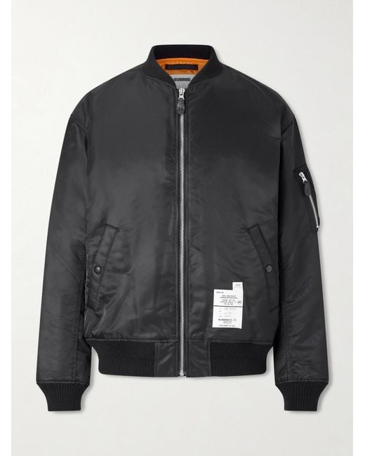 Neighborhood Black Ma-1 Appliquéd Padded Twill Bomber Jacket for men