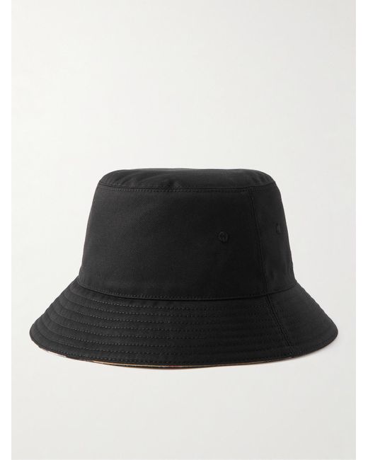 Burberry Black Reversible Logo-embroidered Twill Bucket Hat for men