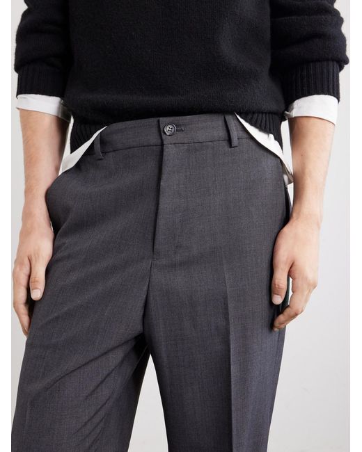 A.P.C. Gray Dylan Straight-leg Wool-blend Grain De Poudre Trousers for men