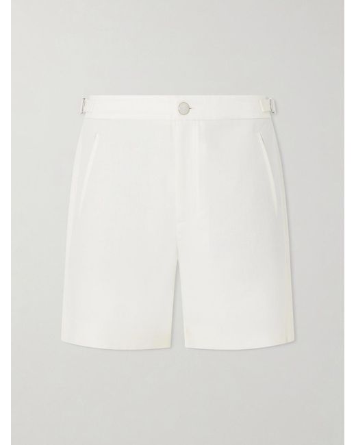 God's True Cashmere White Straight-Leg Linen-Twill Shorts for men