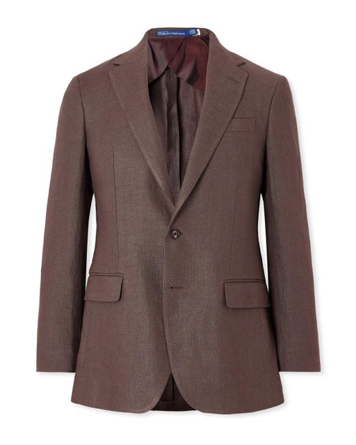 Polo Ralph Lauren Brown Slim-Fit Linen Blazer for men