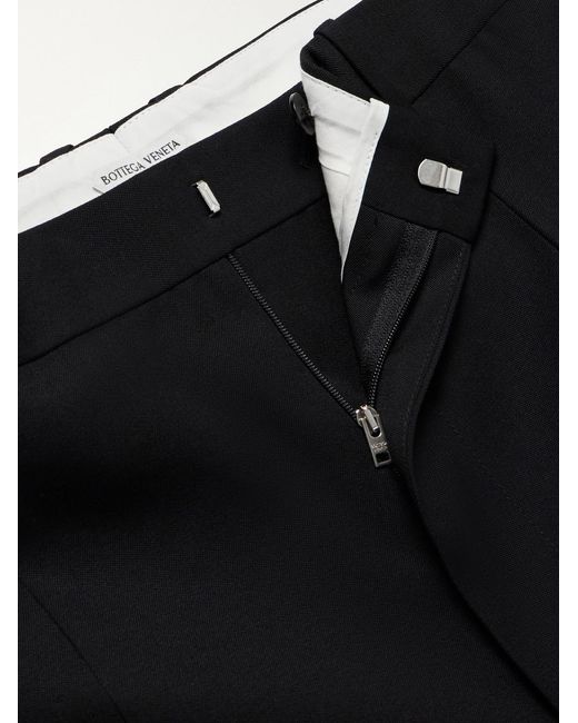 Bottega Veneta Blue Straight-Leg Grain De Poudre Wool Trousers for men
