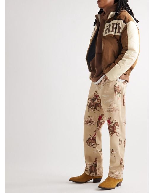 CHERRY LA Brown Pit Crew Logo-Print Padded Shell Jacket for men